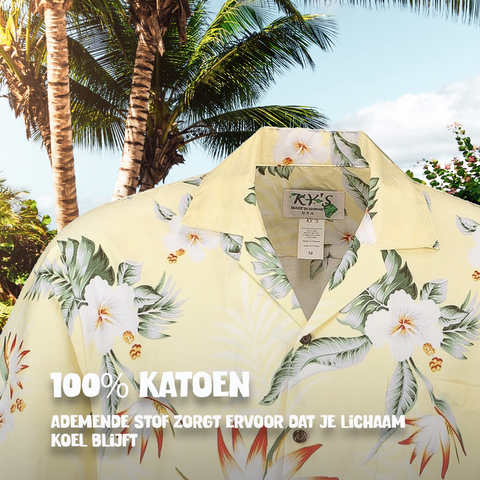 Hawaiihemd Hibiskus Gelb