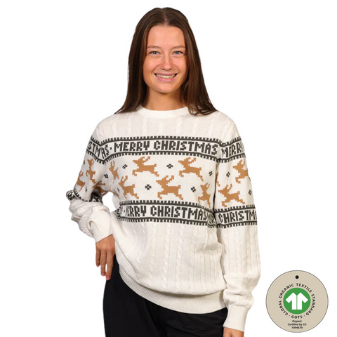 Weihnachtspullover Traditionelles & Stilvolles Weiß