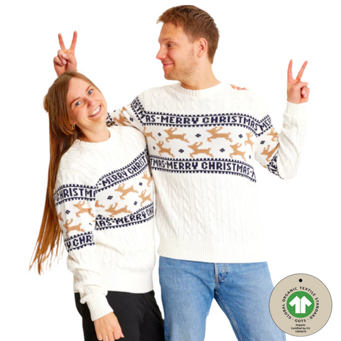 Weihnachtspullover Traditionelles & Stilvolles Weiß