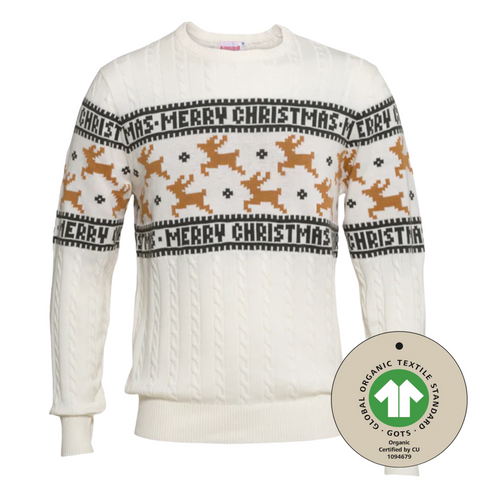 Weihnachtspullover Traditionelles & Stilvolles Weiß