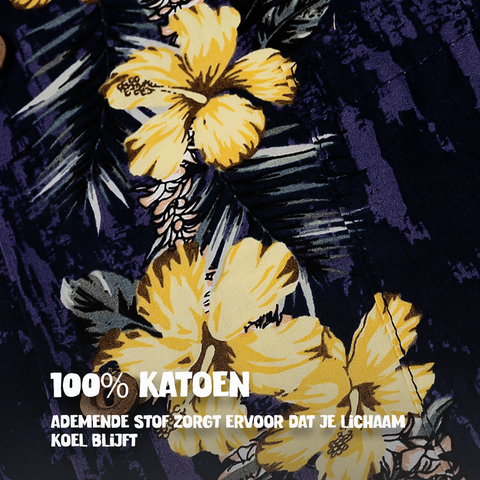 Hawaii shirt Haleiwa Paars, 100% katoen